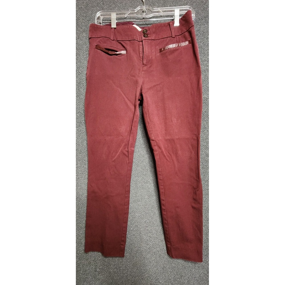 ANTHROPOLOGIE Size 6 Womens Pants Red Velvet The Essential Slim